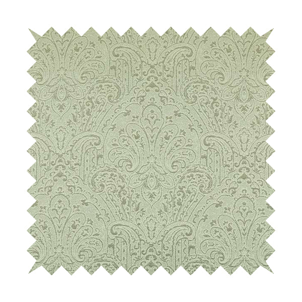 Fabriano Damask Pattern Chenille Type Silver Upholstery Fabric CTR-965 - Made To Measure Curtains