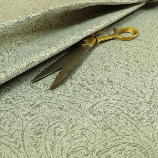 Fabriano Damask Pattern Chenille Type Silver Upholstery Fabric CTR-965 - Made To Measure Curtains