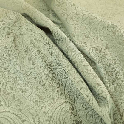 Fabriano Damask Pattern Chenille Type Silver Upholstery Fabric CTR-965 - Made To Measure Curtains