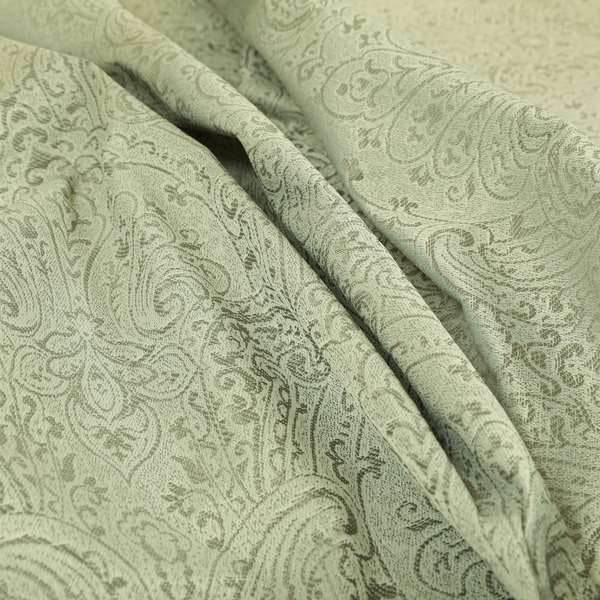 Fabriano Damask Pattern Chenille Type Silver Upholstery Fabric CTR-965