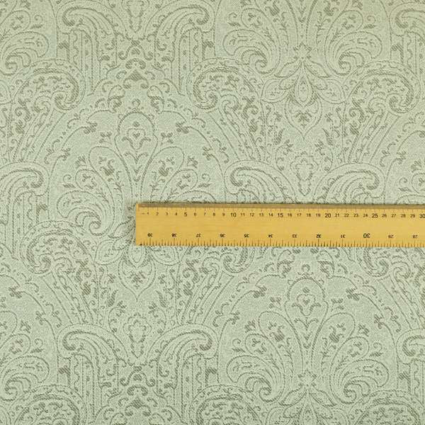 Fabriano Damask Pattern Chenille Type Silver Upholstery Fabric CTR-965 - Made To Measure Curtains