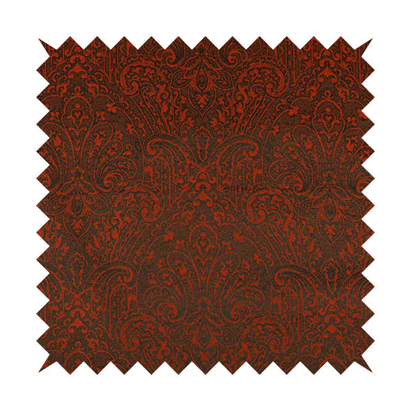 Fabriano Damask Pattern Chenille Type Red Upholstery Fabric CTR-967 - Roman Blinds