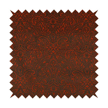 Fabriano Damask Pattern Chenille Type Red Upholstery Fabric CTR-967 - Roman Blinds