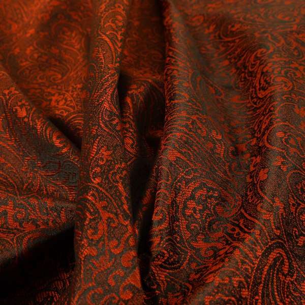 Fabriano Damask Pattern Chenille Type Red Upholstery Fabric CTR-967 - Made To Measure Curtains