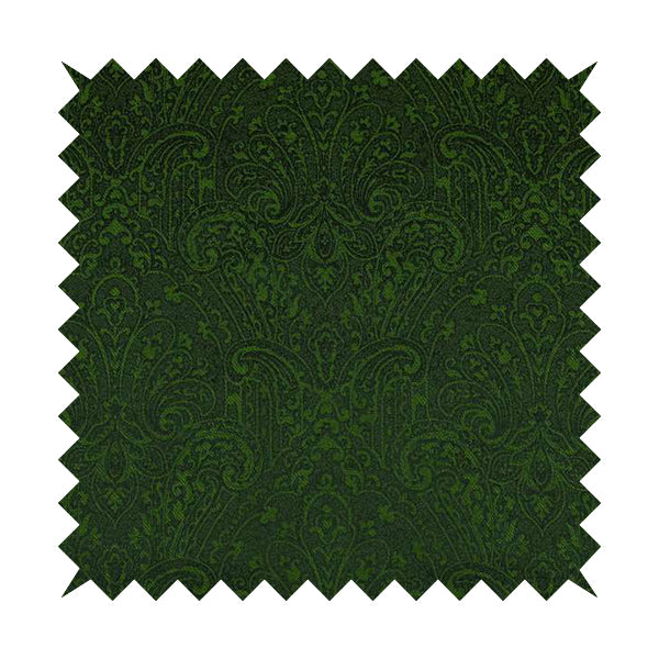 Fabriano Damask Pattern Chenille Type Green Upholstery Fabric CTR-968 - Roman Blinds