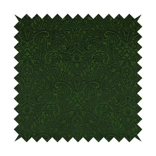 Fabriano Damask Pattern Chenille Type Green Upholstery Fabric CTR-968