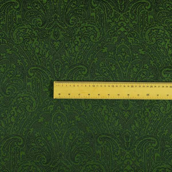 Fabriano Damask Pattern Chenille Type Green Upholstery Fabric CTR-968 - Roman Blinds