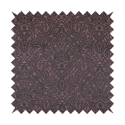 Fabriano Damask Pattern Chenille Type Purple Upholstery Fabric CTR-969 - Roman Blinds