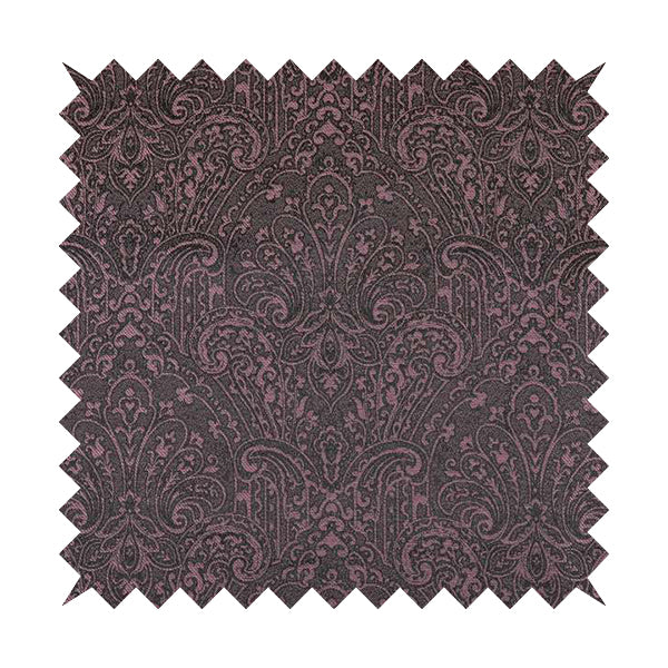 Fabriano Damask Pattern Chenille Type Purple Upholstery Fabric CTR-969 - Made To Measure Curtains