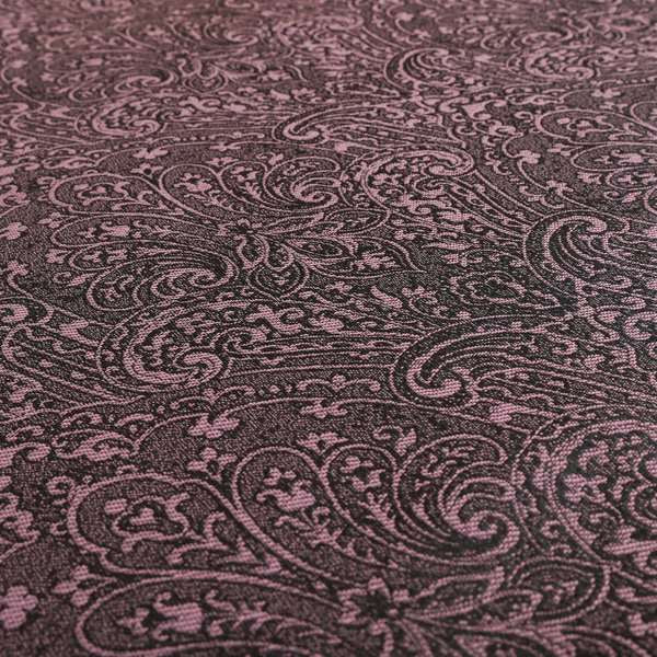 Fabriano Damask Pattern Chenille Type Purple Upholstery Fabric CTR-969