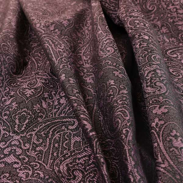 Fabriano Damask Pattern Chenille Type Purple Upholstery Fabric CTR-969 - Made To Measure Curtains