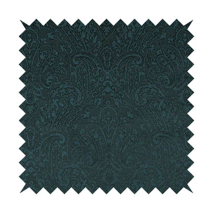 Fabriano Damask Pattern Chenille Type Navy Blue Upholstery Fabric CTR-970 - Roman Blinds