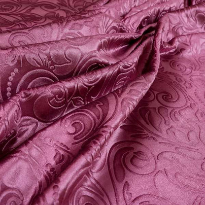 Delight Shiny Floral Embossed Pattern Velvet Fabric In Pink Lilac Colour Upholstery Fabric CTR-98 - Roman Blinds