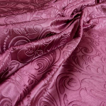 Delight Shiny Floral Embossed Pattern Velvet Fabric In Pink Lilac Colour Upholstery Fabric CTR-98 - Handmade Cushions
