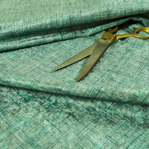 Glamour Art Collection Print Velvet Upholstery Fabric Teal Blue Colour Semi Plain Pattern CTR-987 - Made To Measure Curtains