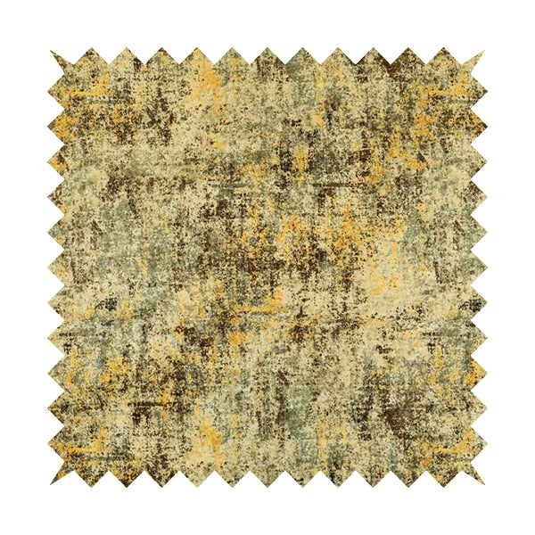 Glamour Art Collection Print Velvet Upholstery Fabric Brown Yellow Grey Colour Abstract Camouflage Plain Pattern CTR-988 - Roman Blinds