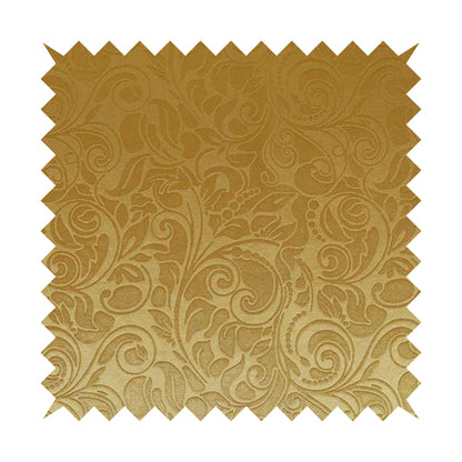 Delight Shiny Floral Embossed Pattern Velvet Fabric In Gold Colour Upholstery Fabric CTR-99 - Roman Blinds