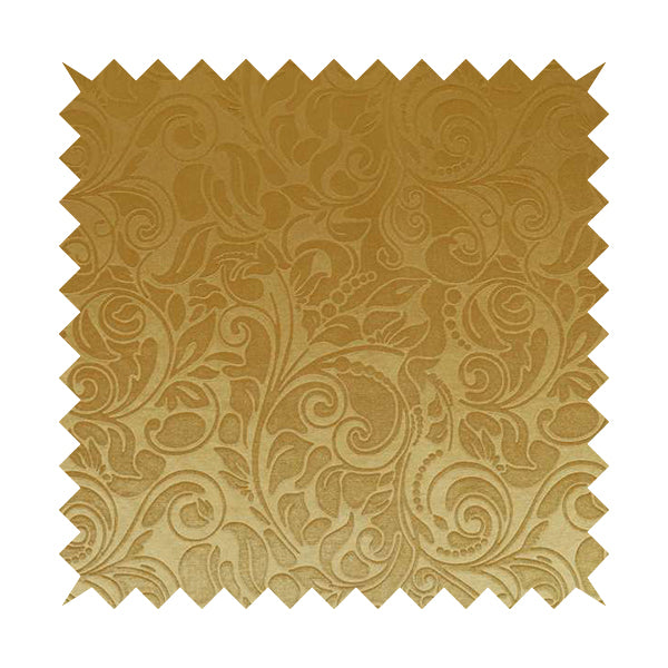 Delight Shiny Floral Embossed Pattern Velvet Fabric In Gold Colour Upholstery Fabric CTR-99 - Made To Measure Curtains