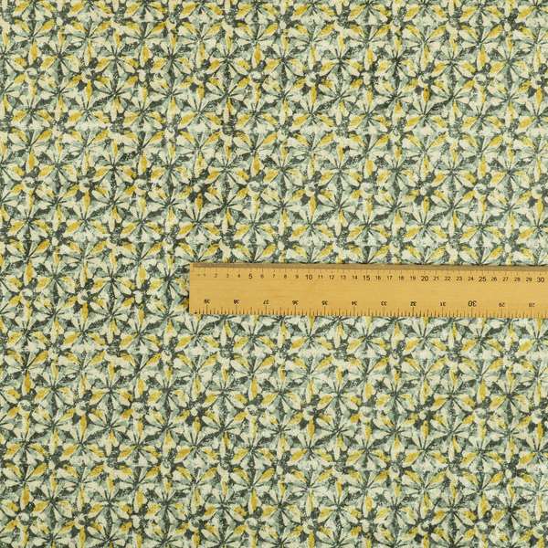 Glamour Geometric Collection Print Velvet Upholstery Fabric Yellow Grey Geometric Pattern CTR-999 - Roman Blinds