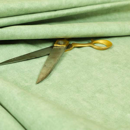 Capri Pastel Effect Cotton Chenille Upholstery Fabric In Olive Green Colour