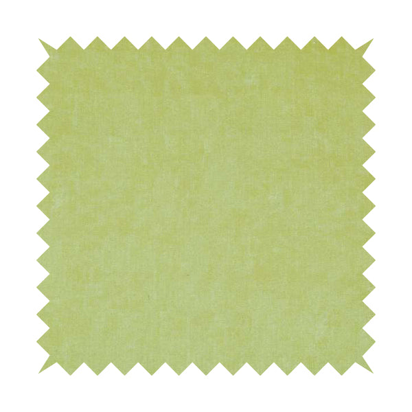 Capri Pastel Effect Cotton Chenille Upholstery Fabric In Green Yellow Hay Colour