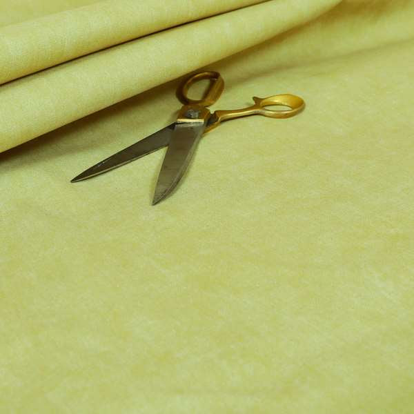 Capri Pastel Effect Cotton Chenille Upholstery Fabric In Green Yellow Hay Colour - Roman Blinds