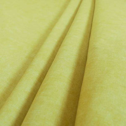 Capri Pastel Effect Cotton Chenille Upholstery Fabric In Green Yellow Hay Colour - Roman Blinds