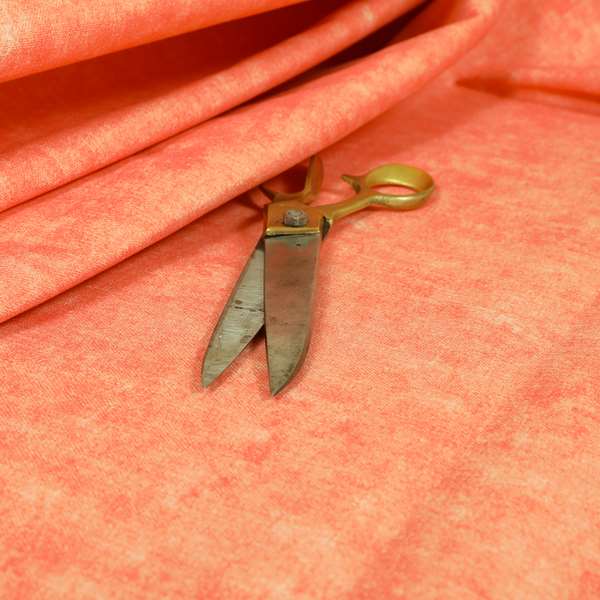 Capri Pastel Effect Cotton Chenille Upholstery Fabric In Orange Colour