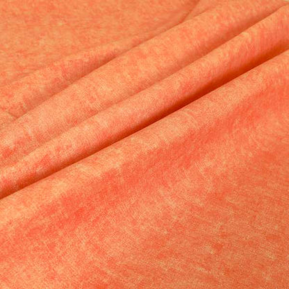 Capri Pastel Effect Cotton Chenille Upholstery Fabric In Orange Colour