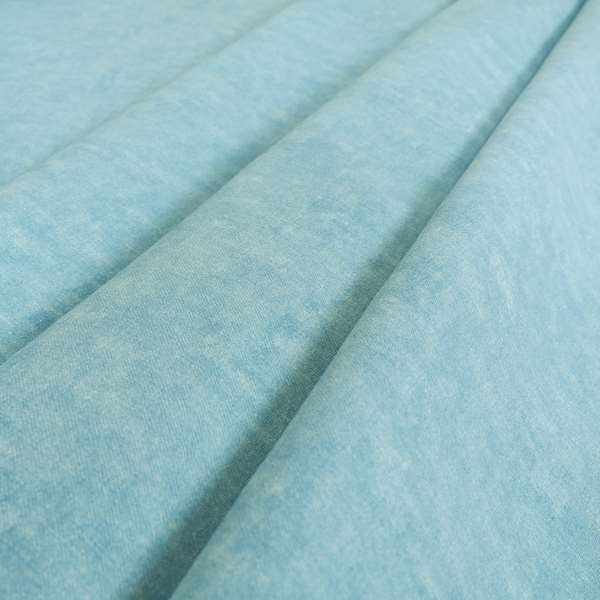 Capri Pastel Effect Cotton Chenille Upholstery Fabric In Blue Colour - Roman Blinds