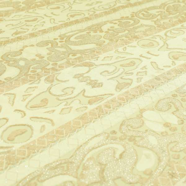 Casablanca Stripe Pattern Velvet Textured Furnishing Fabric In Brown Colour - Roman Blinds