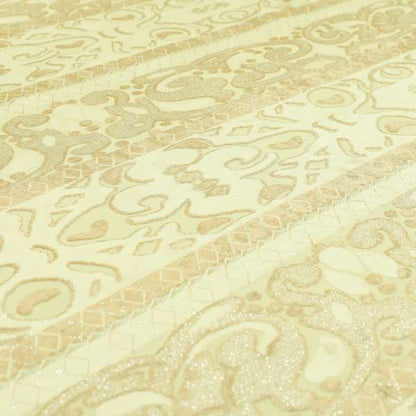 Casablanca Stripe Pattern Velvet Textured Furnishing Fabric In Brown Colour - Roman Blinds