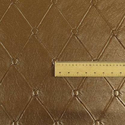 Chesterfield Design Bronze Brown Gloss Leatherette Faux Leather Upholstery Fabric