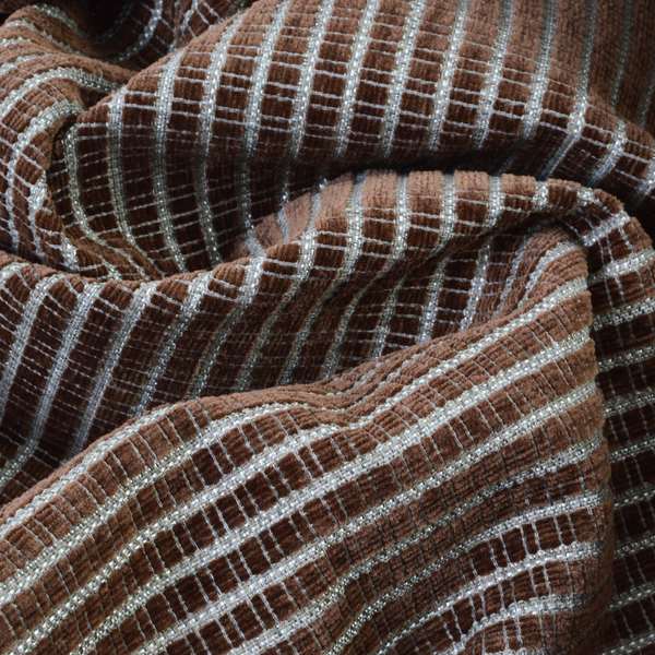 Cleveland Thick Durable Woven Hopsack Type Soft Upholstery Fabric In Brown Colour