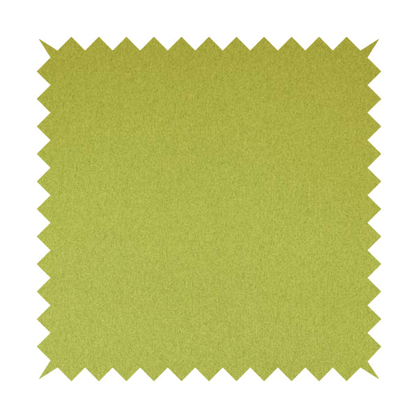 Como Soft Wool Effect Plain Chenille Quality Upholstery Fabric In Lime Green Colour