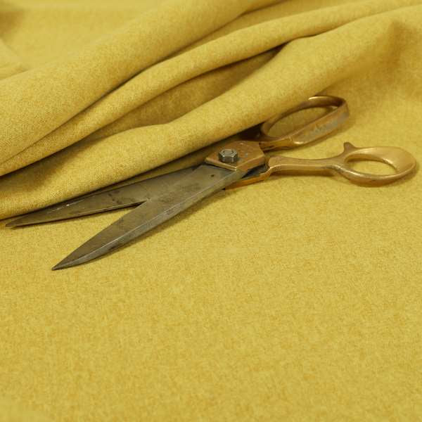 Como Soft Wool Effect Plain Chenille Quality Upholstery Fabric In Yellow Colour - Roman Blinds