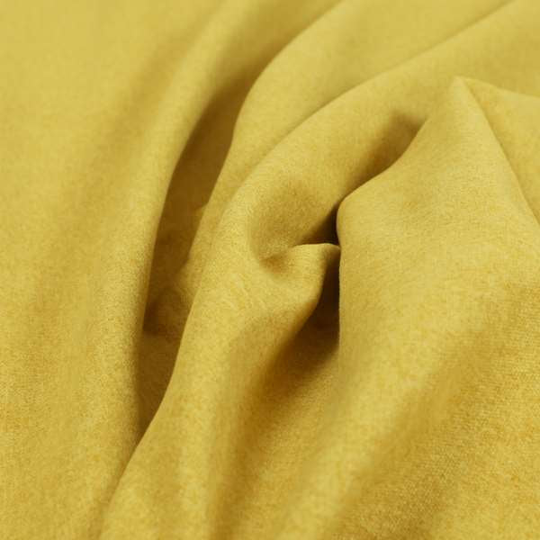 Como Soft Wool Effect Plain Chenille Quality Upholstery Fabric In Yellow Colour - Roman Blinds