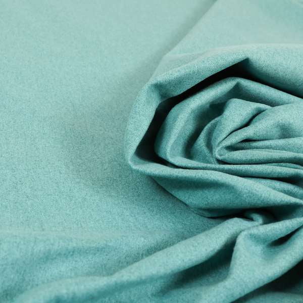 Como Soft Wool Effect Plain Chenille Quality Upholstery Fabric In Teal Blue Colour - Roman Blinds