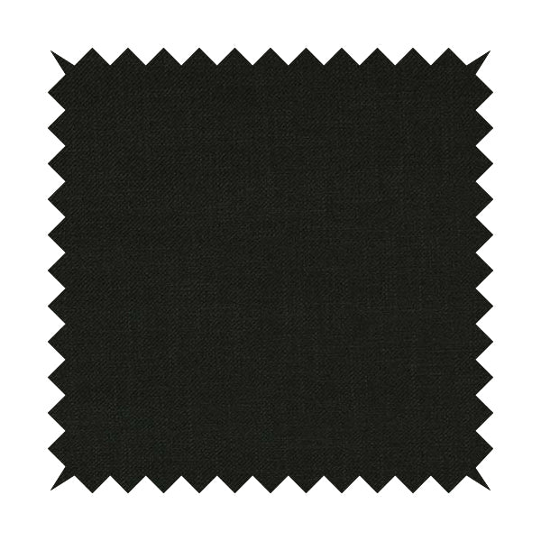 Cruise Ribbed Weave Textured Chenille Material In Black Upholstery Curtain Fabric - Roman Blinds