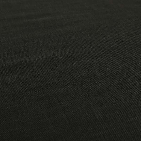 Cruise Ribbed Weave Textured Chenille Material In Black Upholstery Curtain Fabric - Roman Blinds