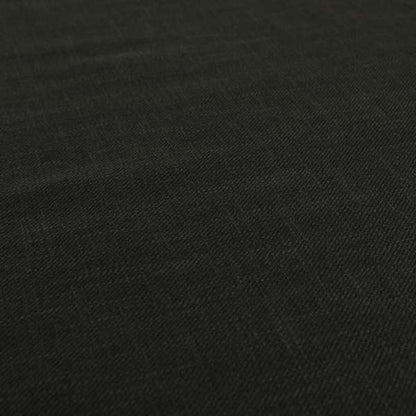 Cruise Ribbed Weave Textured Chenille Material In Black Upholstery Curtain Fabric - Roman Blinds