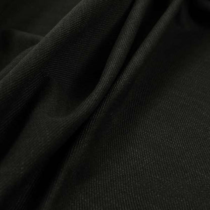 Cruise Ribbed Weave Textured Chenille Material In Black Upholstery Curtain Fabric - Roman Blinds