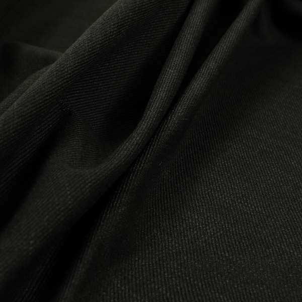 Cruise Ribbed Weave Textured Chenille Material In Black Upholstery Curtain Fabric - Handmade Cushions