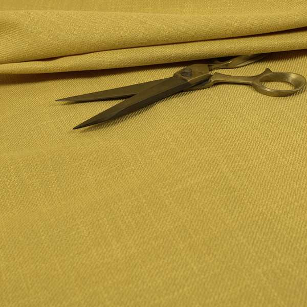 Cruise Ribbed Weave Textured Chenille Material In Yellow Upholstery Curtain Fabric - Roman Blinds