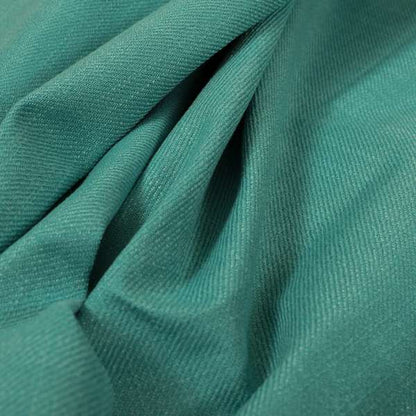 Cruise Ribbed Weave Textured Chenille Material In Teal Turquoise Upholstery Curtain Fabric - Roman Blinds