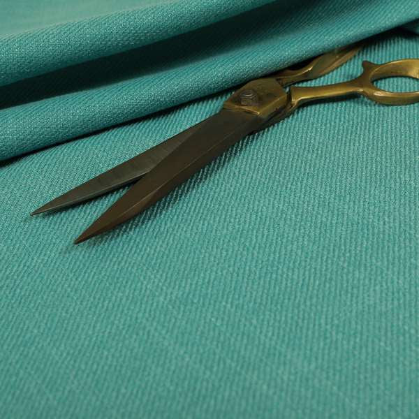 Cruise Ribbed Weave Textured Chenille Material In Teal Turquoise Upholstery Curtain Fabric - Roman Blinds