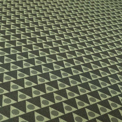 Dallas Geometric Pattern Printed Pattern On Linen Effect Chenille Material Grey Coloured Upholstery Fabric - Roman Blinds