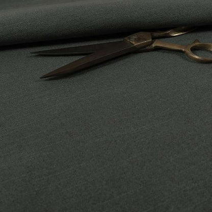 Darwin Linen Effect Style Flat Weave Material In Black Colour Upholstery Soft Furnishing Fabrics - Made To Measure Curtains