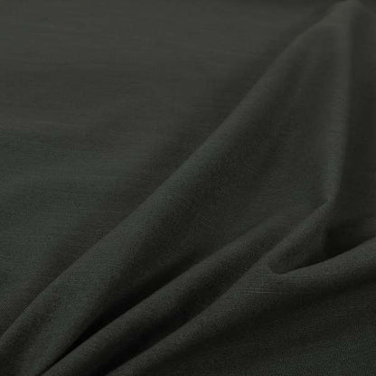 Darwin Linen Effect Style Flat Weave Material In Black Colour Upholstery Soft Furnishing Fabrics - Made To Measure Curtains