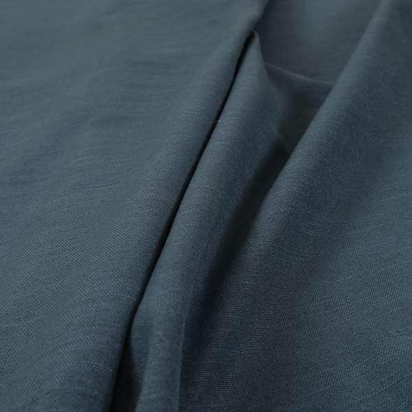 Darwin Linen Effect Style Flat Weave Material In Carolina Blue Colour Upholstery Soft Furnishing Fabrics - Roman Blinds